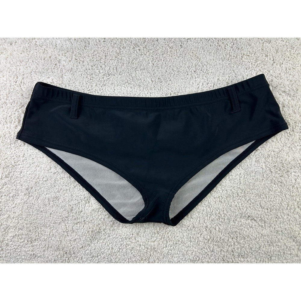Liquid Blue Bikini Bottom Womens‎ 9 10 Swim Briefs Retro High Waist 90s